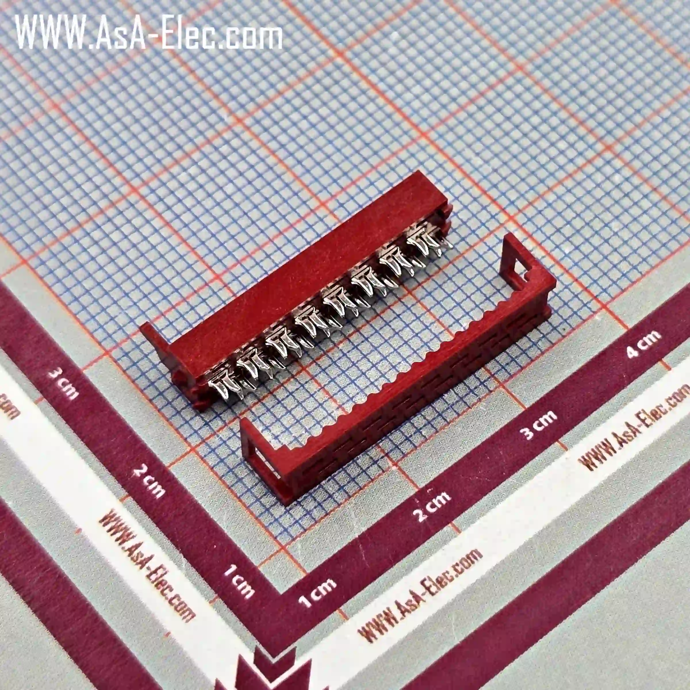 آی دی سی نر سر کابلی قرمز میکرو مچ(دیل سوکت) 16 پین 2.54mm